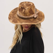 Load image into Gallery viewer, Rustic Cowgirl Feather and Band Fedora Hat