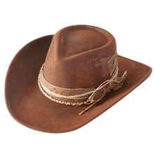 Load image into Gallery viewer, Distressed Fabric Band Rustic Cowgirl Fedora Hat
