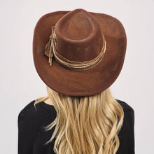 Load image into Gallery viewer, Distressed Fabric Band Rustic Cowgirl Fedora Hat