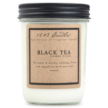 Load image into Gallery viewer, Black Tea + Lemon Slice Jar Candle Made in America1803 Black Tea + Lemon Slice Jar Candle