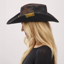 Load image into Gallery viewer, Distressed Fabric Band Rustic Cowgirl Fedora Hat