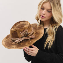 Load image into Gallery viewer, Rustic Cowgirl Feather and Band Fedora Hat