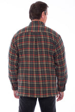 Load image into Gallery viewer, Men's Sherpa Lined Flannel Shirt Jacket - Green Red Tan