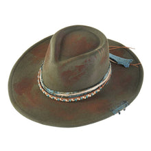 Load image into Gallery viewer, Beaded Band Rustic Vintage Distressed Western Cowgirl Fedora Hat