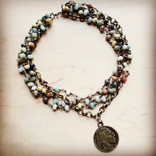 Load image into Gallery viewer, Amazonite Collar-Length Necklace with Indian Head Coin 252L