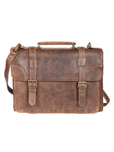Load image into Gallery viewer, Lambskin Satchel Briefcase - Aerosquadron Brown