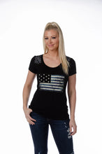 Load image into Gallery viewer, Liberty Tee Short Sleeve V-Neck Top - Black
