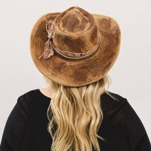 Load image into Gallery viewer, Rustic Cowgirl Feather and Band Fedora Hat