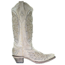 Load image into Gallery viewer, Cross and Wings Boots - White