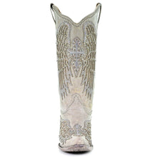 Load image into Gallery viewer, Cross and Wings Boots - White