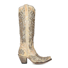 Load image into Gallery viewer, Glitter Inlay Distressed Tall Boots - Beige