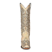 Load image into Gallery viewer, Glitter Inlay Distressed Tall Boots - Beige