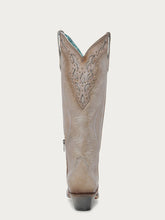 Load image into Gallery viewer, Feather Embroidery with Crackle Overlay and Studs Sand Boot