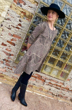 Load image into Gallery viewer, Black Canyon Southwest Swing Dress Black and Tan Handmade in America by Tailored West Canon City and Colorado Springs Colorado