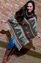 Load image into Gallery viewer, Rhonda Stark Button Collar Poncho - Kemosabe Fringe Made in USA