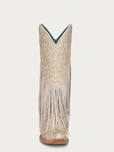 Load image into Gallery viewer, White Lamb with Fringe Snip Toe Boot