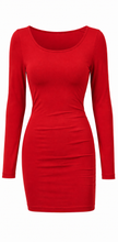 Load image into Gallery viewer, One-Size Scoop Neck Long Sleeve Thigh-Length Layering Top