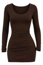 Load image into Gallery viewer, One-Size Scoop Neck Long Sleeve Thigh-Length Layering Top