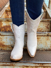 Load image into Gallery viewer, Corral Z507 Embroidery Snip Toe Ankle Boots - White Tailored West