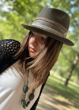 Load image into Gallery viewer, Fully Customizable Fedora Hat with Embellished Hatband