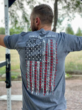 Load image into Gallery viewer, Howitzer Don't Tread On Me Grey Short Sleeve Men's Tee back