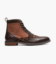 Load image into Gallery viewer, Finnegan Wingtip Lace Up Boot - Brown Multi