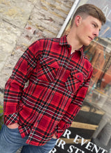 Load image into Gallery viewer, Warrior Tribe Plaid Flannel Shirt - Red and Black