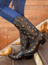 Load image into Gallery viewer, Marfa Boots - Black and Bone Black Star Boots
