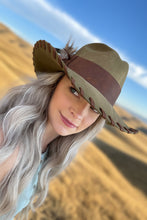 Load image into Gallery viewer, Tailored West Custom Dressed-up Zella Bailey Hat with Feathers and Leather Band and Stitching