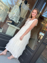 Load image into Gallery viewer, Sleeveless Crochet Top Maxi Dress - Natural