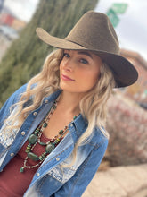 Load image into Gallery viewer, Tailored West Wallen  unisex Western-Style Hat Dark Warm Olive Green