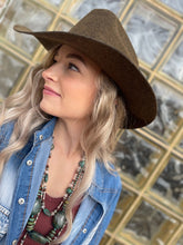 Load image into Gallery viewer, Tailored West Wallen  unisex Western-Style Hat Dark Warm Olive Green