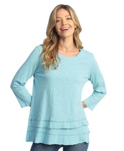 Load image into Gallery viewer, Mineral Wash Tunic Top with Contrasting Trim - Turquoise
