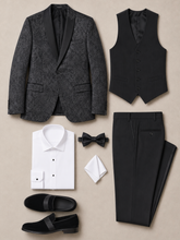 Load image into Gallery viewer, *CUSTOM* Granite Aries Paisley Slim Fit Tuxedo Jacket - Granite