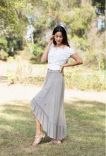 Load image into Gallery viewer, Bohemian Dipped Hem Skirt- Mushroom