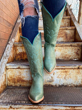 Load image into Gallery viewer, Sierra Boots - Dusty Turquoise Black Star boots