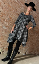 Load image into Gallery viewer, Tailored West Southwest Swing Dress Grey &amp; Black Plaid
