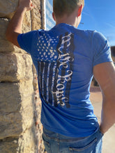 Load image into Gallery viewer, Stencil People Short Sleeve Tee - Electric Blue Heather