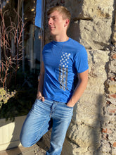 Load image into Gallery viewer, Stencil People Short Sleeve Tee - Electric Blue Heather