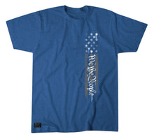Load image into Gallery viewer, Stencil People Short Sleeve Tee - Electric Blue Heather