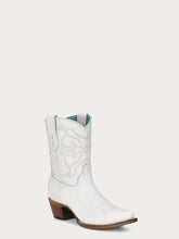 Load image into Gallery viewer, Corral Z507 Embroidery Snip Toe Ankle Boots - White Tailored West