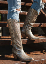 Load image into Gallery viewer, Embroidered Metallic Gold Tall Boot