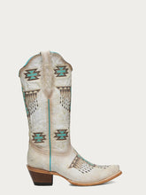 Load image into Gallery viewer, Eagle White - Turquoise Embroidered Boot