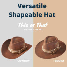 Load image into Gallery viewer, Distressed Fabric Band Rustic Cowgirl Fedora Hat