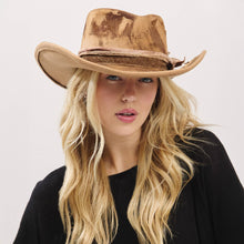 Load image into Gallery viewer, Rustic Cowgirl Feather and Band Fedora Hat
