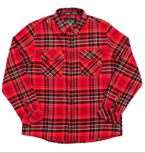 Load image into Gallery viewer, Howitzer Warrior Tribe Plaid Flannel Shirt - Red and Black