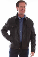 Load image into Gallery viewer, Vintage Textured Leather Jacket - Black