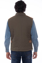 Load image into Gallery viewer, Men's Ribbed Vest with Suede Trim - Olive