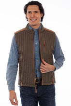 Load image into Gallery viewer, Men's Ribbed Vest with Suede Trim - Olive