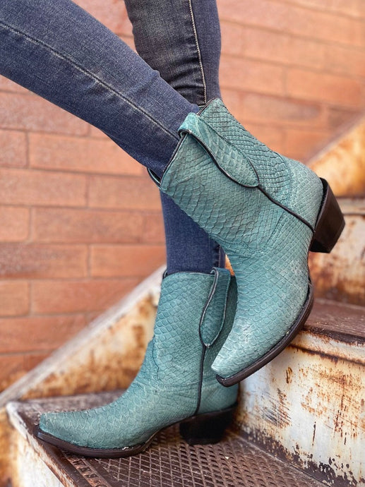 Corral A4195 Turquoise Python Full Exotic Ankle Boots